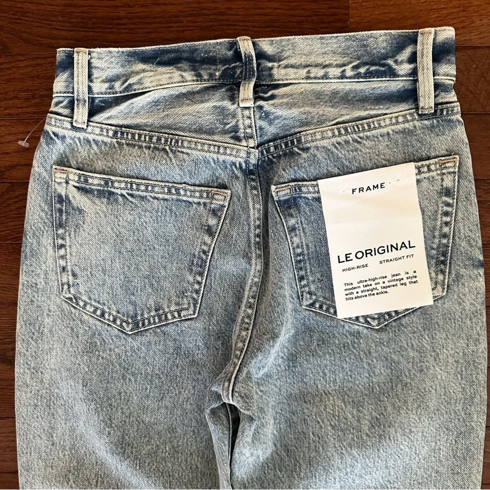 FRAME DENIM Le Original High Rise Slim Straight Leg Jeans Richlake - Picture 5 of 8